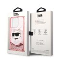 Etui Karl Lagerfeld Glitter Choupette Head na iPhone 14 Pro Max - różowe