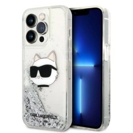 Etui Karl Lagerfeld Glitter Choupette Head na iPhone 14 Pro Max - srebrne