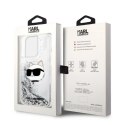 Etui Karl Lagerfeld Glitter Choupette Head na iPhone 14 Pro Max - srebrne