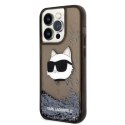 Etui Karl Lagerfeld Glitter Choupette Head na iPhone 14 Pro - czarne