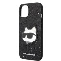 Etui Karl Lagerfeld Glitter Choupette Patch na iPhone 14 Plus - czarne