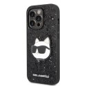 Etui Karl Lagerfeld Glitter Choupette Patch na iPhone 14 Pro Max - czarne