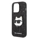 Etui Karl Lagerfeld Glitter Choupette Patch na iPhone 14 Pro Max - czarne