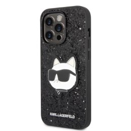 Etui Karl Lagerfeld Glitter Choupette Patch na iPhone 14 Pro - czarne