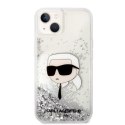 Etui Karl Lagerfeld Glitter Karl's Head na iPhone 14 Plus - srebrne