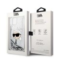 Etui Karl Lagerfeld Glitter Karl's Head na iPhone 14 Plus - srebrne