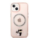 Etui Karl Lagerfeld Iconic Karl&Choupette MagSafe na iPhone 14 Plus - różowe