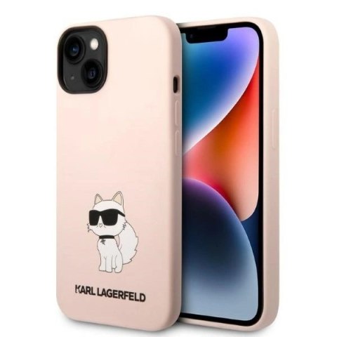 Etui Karl Lagerfeld Silicone Choupette na iPhone 14 Plus - różowe