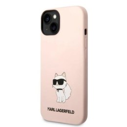 Etui Karl Lagerfeld Silicone Choupette na iPhone 14 Plus - różowe