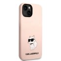 Etui Karl Lagerfeld Silicone Choupette na iPhone 14 Plus - różowe