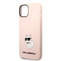 Etui Karl Lagerfeld Silicone Choupette na iPhone 14 Plus - różowe