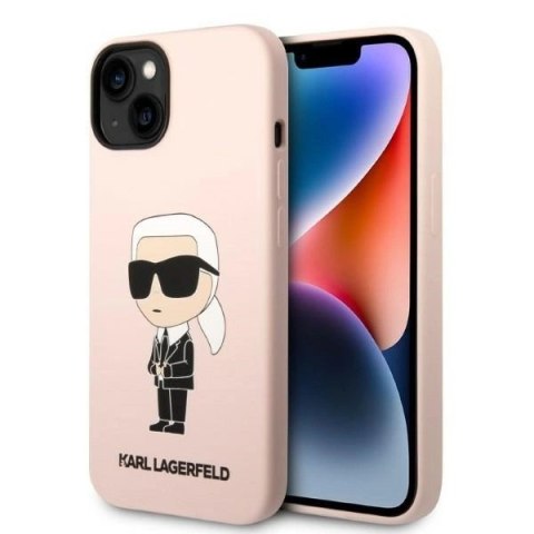 Etui Karl Lagerfeld Silicone Ikonik MagSafe na iPhone 14 Plus - różowe