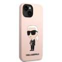 Etui Karl Lagerfeld Silicone Ikonik MagSafe na iPhone 14 Plus - różowe