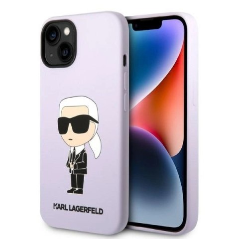 Etui Karl Lagerfeld Silicone Ikonik na iPhone 14 Plus - purpurowe