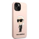 Etui Karl Lagerfeld Silicone Ikonik na iPhone 14 Plus - różowe