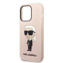 Etui Karl Lagerfeld Silicone Ikonik na iPhone 14 Pro - różowe