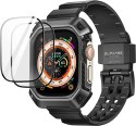 Zestaw etui Supcase Unicorn Beetle Pro i szkło hartowane na Apple Watch Ultra (49 mm) - czarne