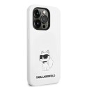 Etui Karl Lagerfeld Silicone Choupette MagSafe na iPhone 14 Pro - białe