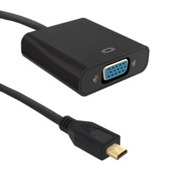 Qoltec Adapter Qoltec Micro HDMI DM / VGA F | 0,2m