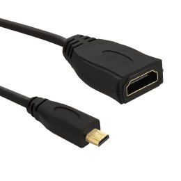 Qoltec Kabel Qoltec Micro HDMI D męski / HDMI A żeński v1.4 | 0,2m