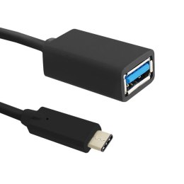 Qoltec Kabel USB 3.0 Qoltec A żeński / USB 3.1 typC Męski | 0,25m