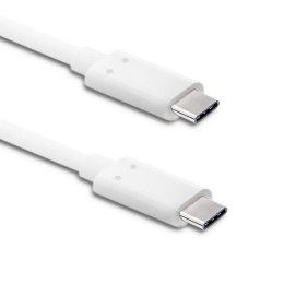 Qoltec Kabel USB Qoltec 3.1 typ C męski | USB 3.1 typ C męski | 1m | Biały