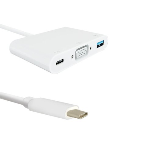 Qoltec Kabel USB Qoltec 3.1 typCM / VGA F+USB 3.0+USB C