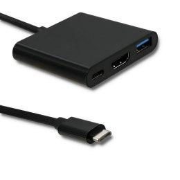 Qoltec Kabel adapter Qoltec USB 3.1 typCM / HDMI AF+USB AF+USB C | czarny