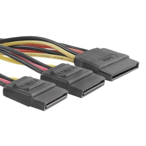 Qoltec Kabel zasilający SATA Qoltec rozgałęziacz F/2*F 0,2m