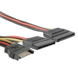 Qoltec Kabel zasilający SATA Qoltec rozgałęziacz M/2*F 0,2m