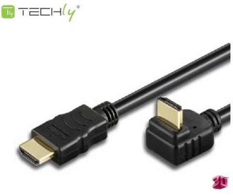 Techly Kabel HDMI Techly HDMI/HDMI V1.4 M/M Ethernet Kątowy 2m czarny