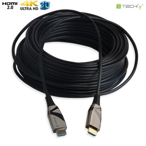 Techly Kabel optyczny HDMI Techly HDMI-HDMI 2.0 M/M Ethernet 3D 4K, 10m, czarny