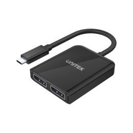 UNITEK Kabel adapter Unitek V1407A USB-C - 2xDP 1.4, 8K, 60Hz