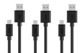 UNITEK Zestaw kabli Unitek Y-C4008BK, USB 2.0 - microUSB, 3x 0,3m