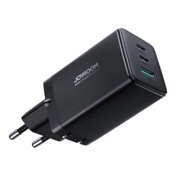 Joyroom szybka ładowarka GaN 65W USB-A, 2x USB-C czarna + kabel USB-C - USB-C 100W 1.2m (TCG01)