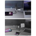 Joyroom szybka ładowarka GaN 65W USB-A, 2x USB-C czarna + kabel USB-C - USB-C 100W 1.2m (TCG01)