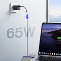 Joyroom szybka ładowarka GaN 65W USB-A, 2x USB-C czarna + kabel USB-C - USB-C 100W 1.2m (TCG01)