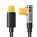 Kabel Joyroom Gaming Cable S-CC100A6 USB-C (kątowy) / USB-C (prosty) 100W 1.2m - czarny