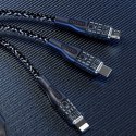 Kabel do szybkiego ładowania 120W 1m 3w1 USB - USB-C / microUSB / Lightning Dudao L22X - srebrny