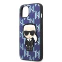 Etui Karl Lagerfeld Monogram Ikonik Patch na iPhone 13 mini - niebieskie