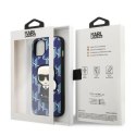 Etui Karl Lagerfeld Monogram Ikonik Patch na iPhone 13 mini - niebieskie