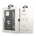 Etui Karl Lagerfeld Saffiano Ikonik Metal na iPhone 13 Pro / iPhone 13 - czarne