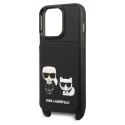 Etui Karl Lagerfeld Saffiano Karl & Choupette Embossed na iPhone 13 Pro Max - czarne