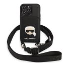 Etui Karl Lagerfeld Saffiano Metal Karl Head na iPhone 13 Pro Max - czarne