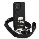 Etui Karl Lagerfeld Saffiano Metal Karl Head na iPhone 13 Pro Max - czarne