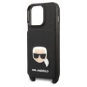 Etui Karl Lagerfeld Saffiano Metal Karl Head na iPhone 13 Pro Max - czarne