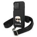 Etui Karl Lagerfeld Saffiano Metal Karl Head na iPhone 13 Pro / iPhone 13 - czarne