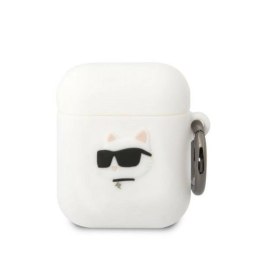 Etui Karl Lagerfeld Silicone Choupette Head 3D na AirPods 1/2 - białe