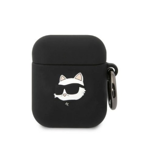 Etui Karl Lagerfeld Silicone Choupette Head 3D na AirPods 1/2 - czarne