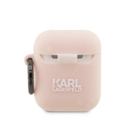 Etui Karl Lagerfeld Silicone Choupette Head 3D na AirPods 1/2 - różowe